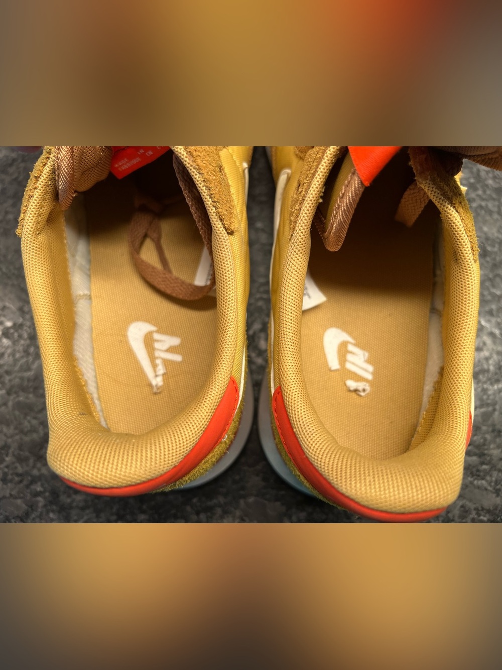 Nike Women’s Retro Runner Sneakers in Mustard Yellow with Orange Accents - Picture 5 of 9